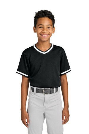 Sport-Tek Youth Tough Mesh V-Neck Baseball Jersey YST221