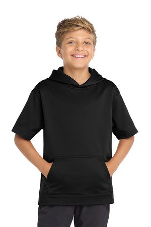 Sport-Tek Youth Sport-Wick Fleece Short Sleeve Hooded Pullover. YST251
