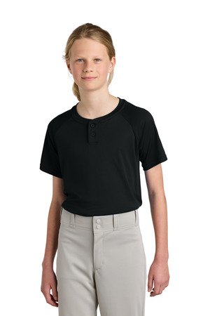 Sport-Tek Youth PosiCharge Competitor 2-Button Henley YST359